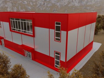 Проект двухэтажного магазина из сэндвич-панелей