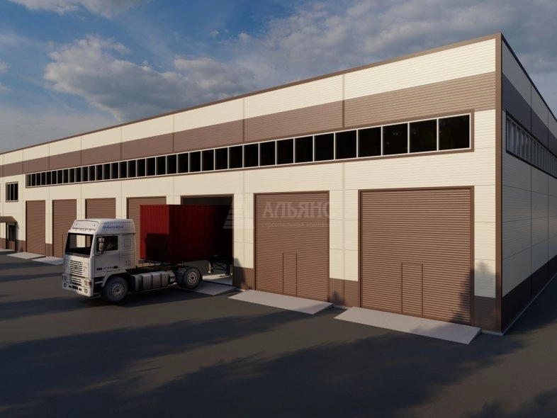 3D визуализация Производственно-деловой комплекс из сэндвич-панелей - фото 1